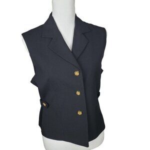 Rodes Professional Apparel Vest Womens Small Petite SP Black Mobwife Menswear